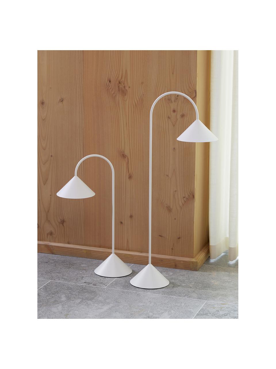 Prenosná exteriérová stolová LED lampa Grasp, Matná biela, Š 30 x V 47 cm