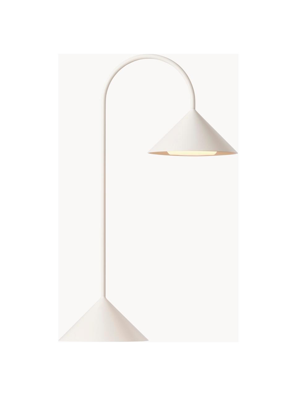 Prenosná exteriérová stolová LED lampa Grasp, Matná biela, Š 30 x V 47 cm