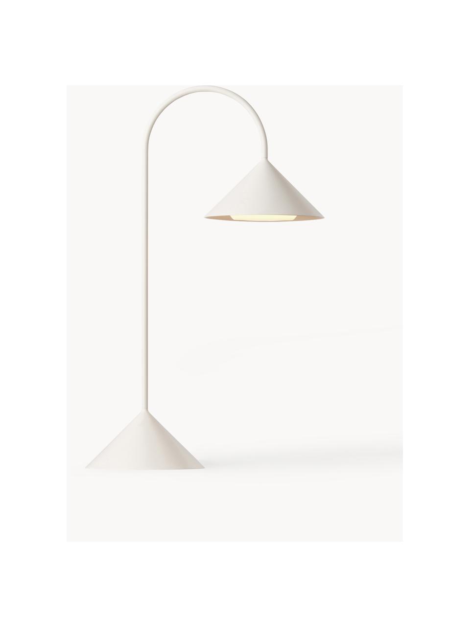 Prenosná exteriérová stolová LED lampa Grasp, Matná biela, Š 30 x V 47 cm