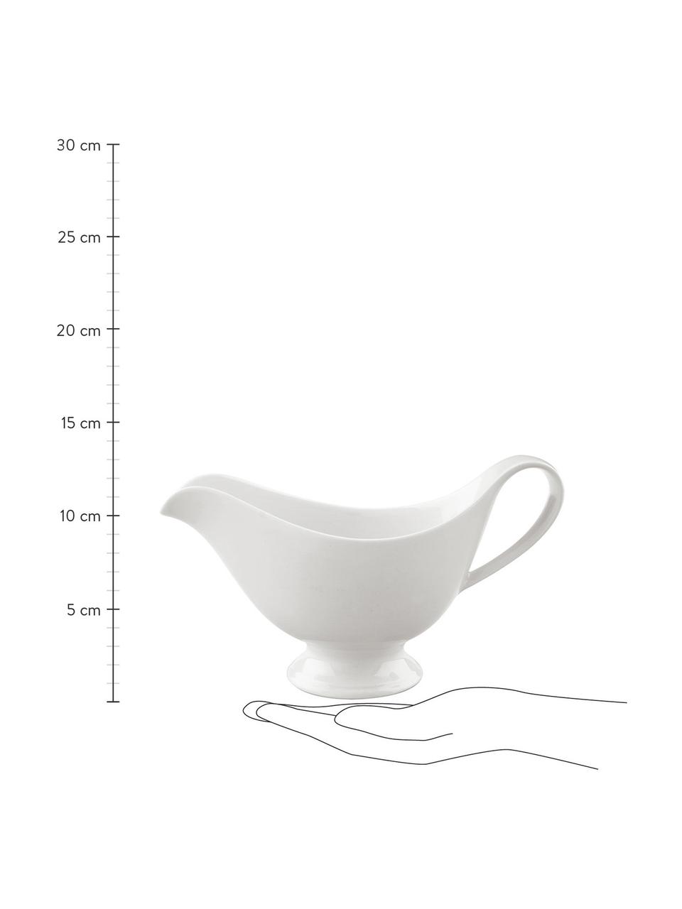 Salsiera in porcellana For Me, Porcellana, Bianco, Lung. 22 x Larg. 13 cm