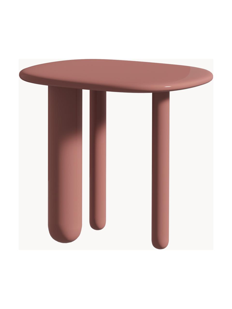 Tavolino ovale Tottori, Pannello di fibra a media densità (MDF) laccato, Legno laccato rosa antico, Larg. 54 x Alt. 49 cm