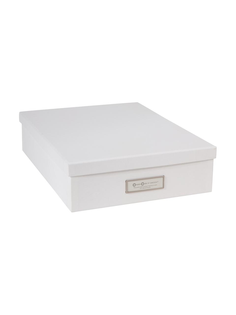 Aufbewahrungsbox Oskar, Box: fester, laminierter Karto, Weiß, B 26 x H 9 cm