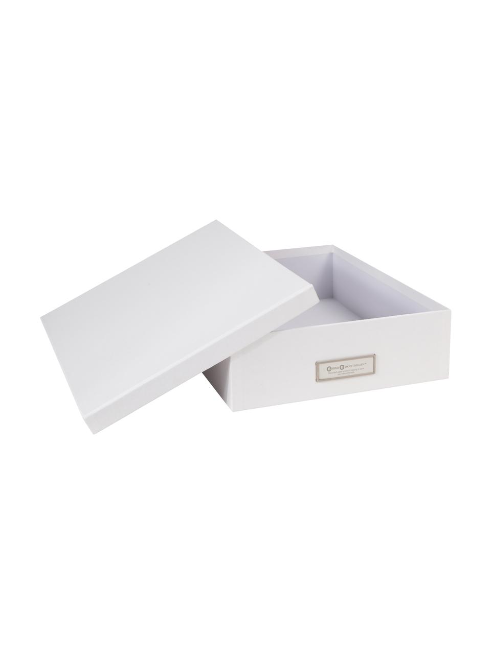 Aufbewahrungsbox Oskar, Box: fester, laminierter Karto, Weiss, B 26 x H 9 cm