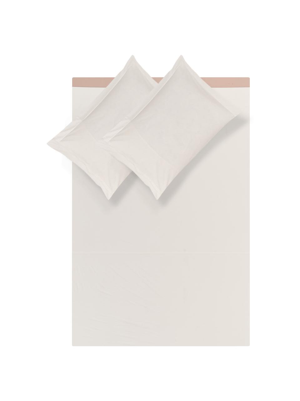 Set lenzuola in percalle Plein, Tessuto: percalle Il percalle è un, Rosa, bianco latteo, 260 x 295 cm + 2 federe 50 x 80 cm x lenzuola 180 x 200 cm
