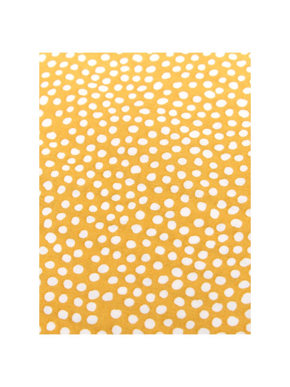 Baumwoll-Wendebettwäsche Dots & Doodles, gepunktet/gemustert, Webart: Renforcé Renforcé besteht, Ockergelb, Weiß, Schwarz, 135 x 200 cm + 1 Kissen 80 x 80 cm