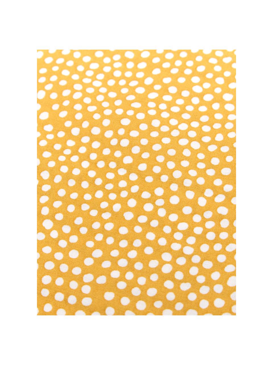 Oboustranné povlečení z bavlny renforcé Dots & Doodles, 2 díly, 155 x 220 cm, Okrová žlutá, bílá, černá