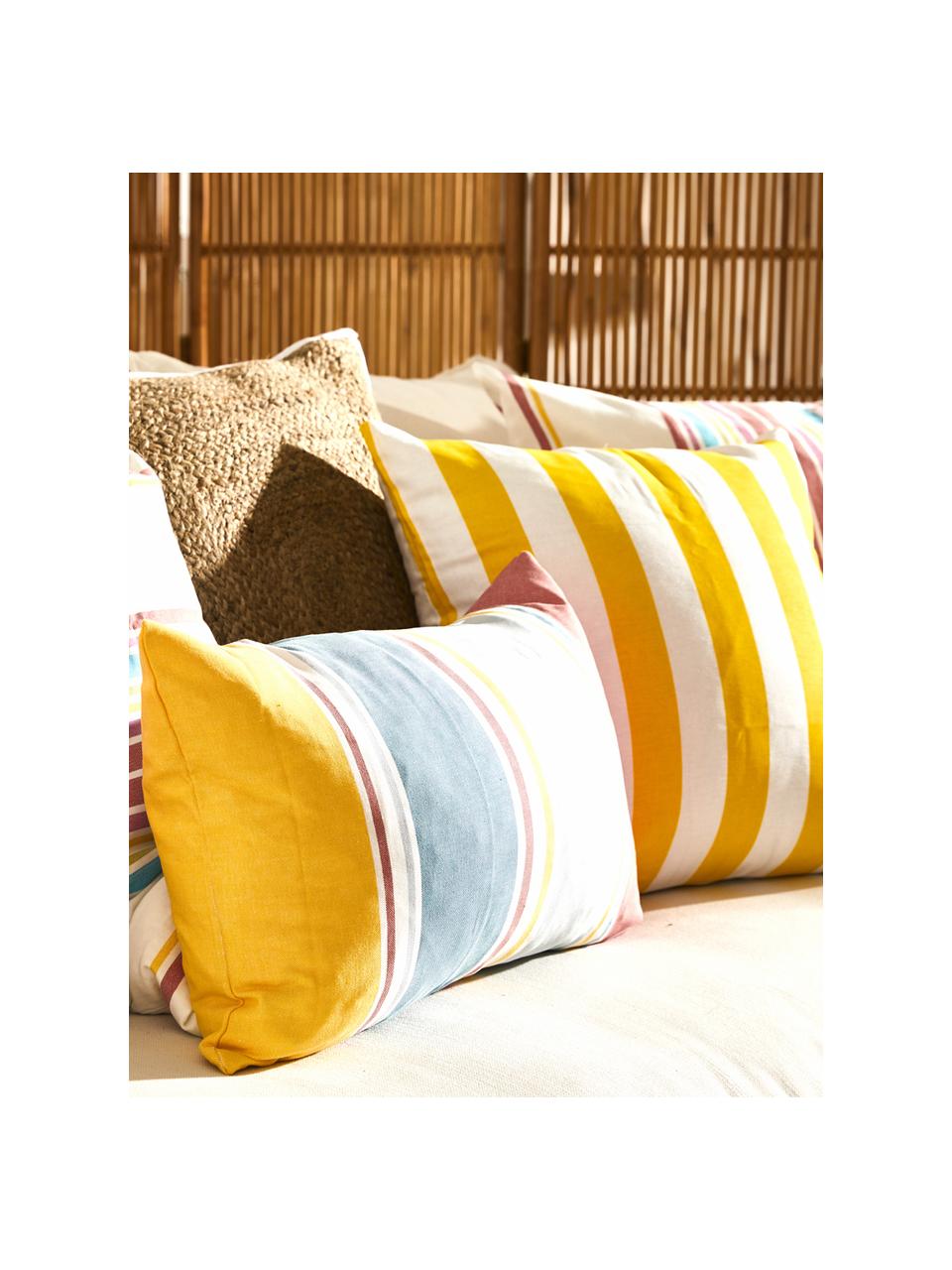 Housse de coussin à rayures multicolores Linea, Multicolore