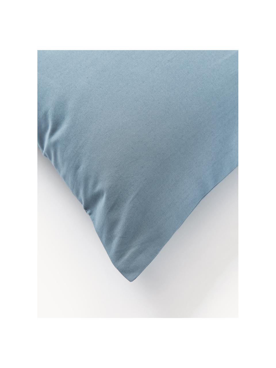 Taie d'oreiller en percale de coton Elsie, Gris-bleu, larg. 50 x long. 70 cm