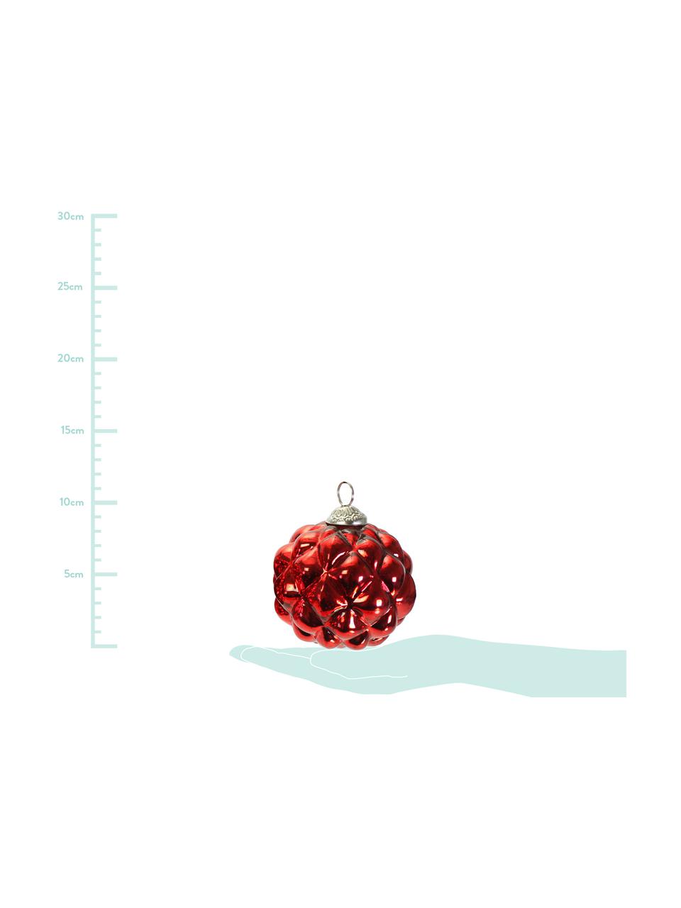 Set palline di Natale Red Variety, 3 pz., Vetro verniciato, Rosso, Ø 10 cm