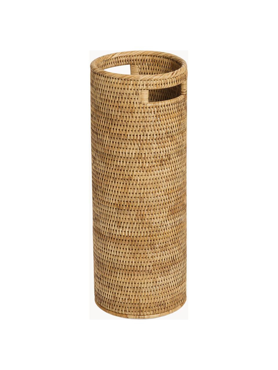 Ręcznie wykonany stojak na parasole z rattanu Güle, Rattan, Beżowy, Ø 24 x W 53 cm