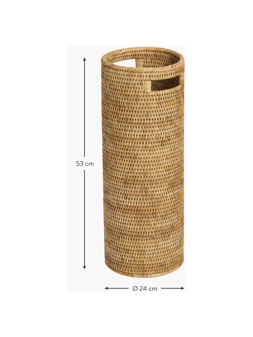 Handgefertigter Regenschirmständer Güle aus Rattan, Rattan, Beige, Ø 24 x H 53 cm