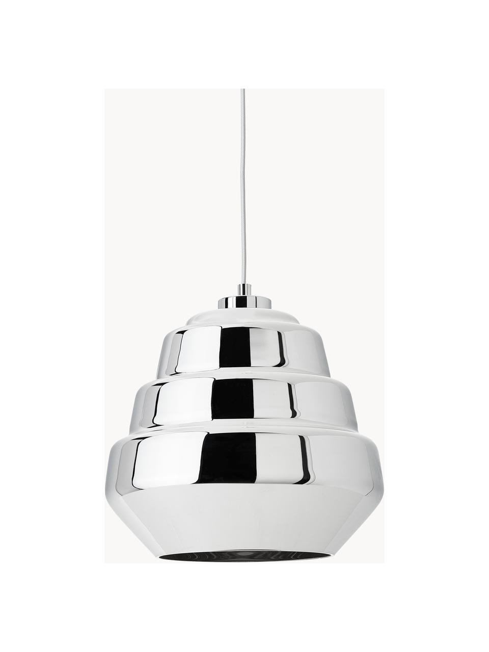 Lámpara de techo Zale, Cable: cubierto en tela, Plateado, Ø 27 x Al 24 cm