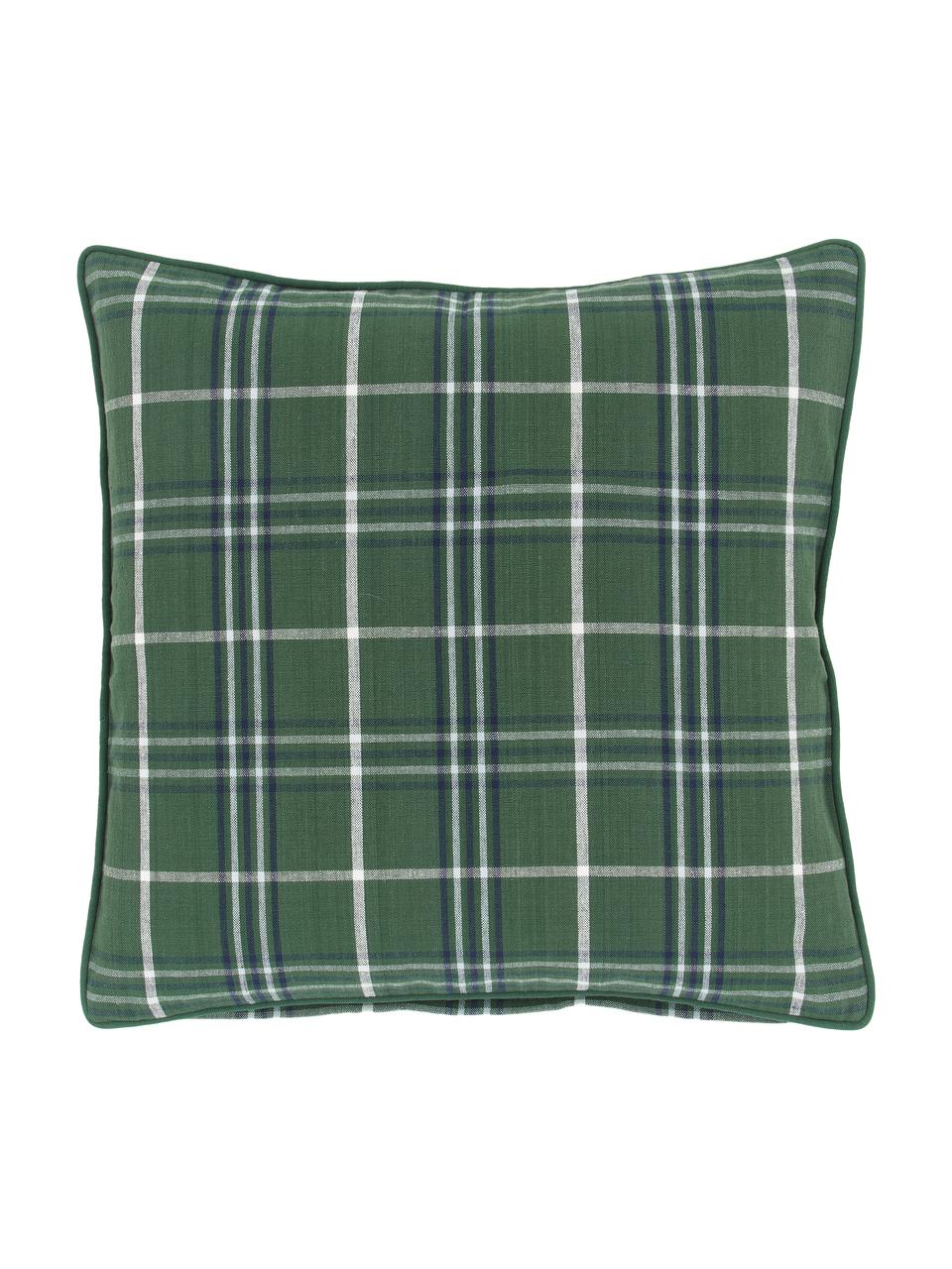 Kostkovaný povlak na polštář s lemováním Stirling, 100 % bavlna, Zelená, Š 45 cm, D 45 cm