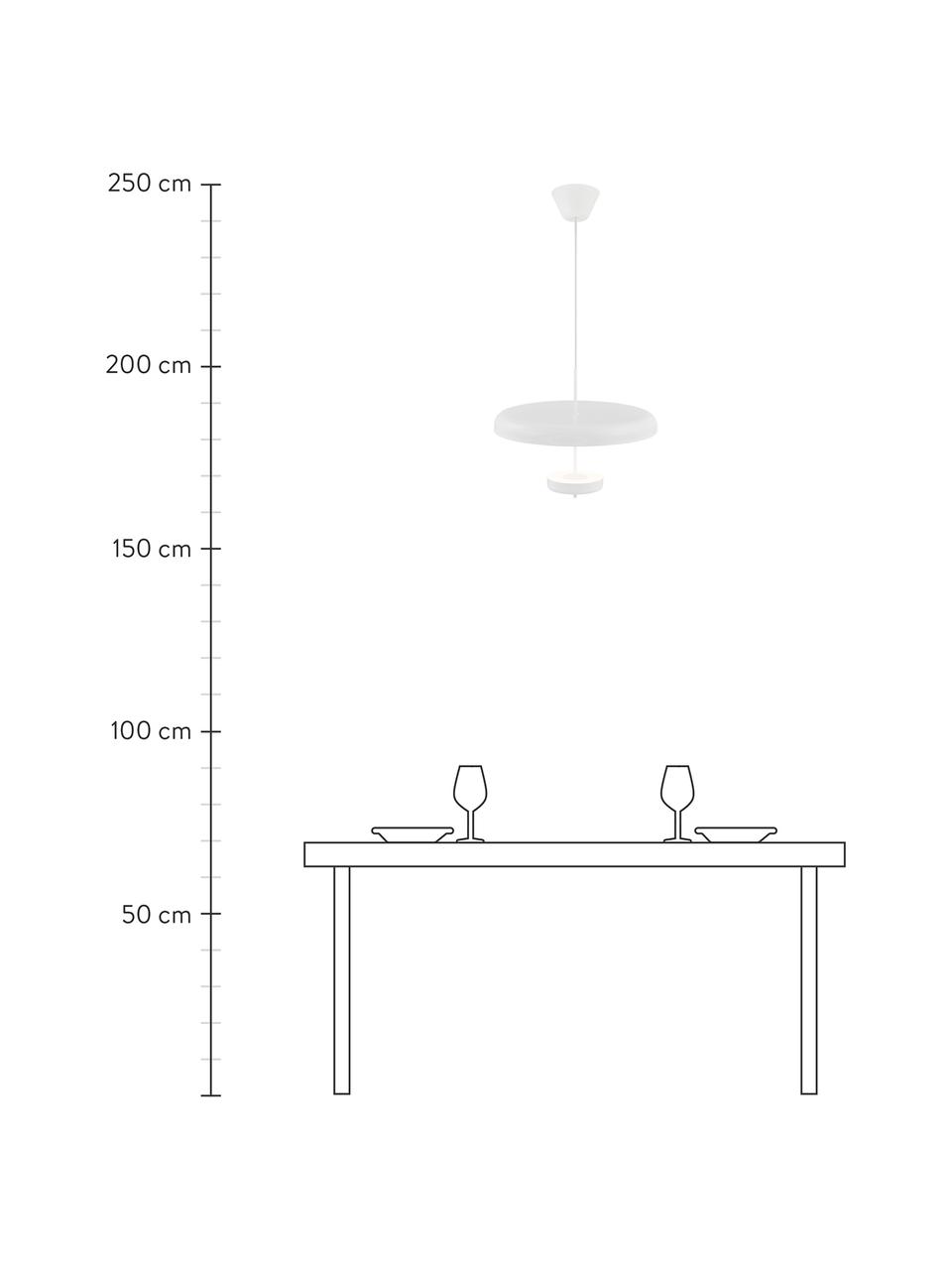 Hanglamp Mobile, Lampenkap: gepoedercoat metaal, Baldakijn: gepoedercoat metaal, Wit, Ø 45 x H 37 cm