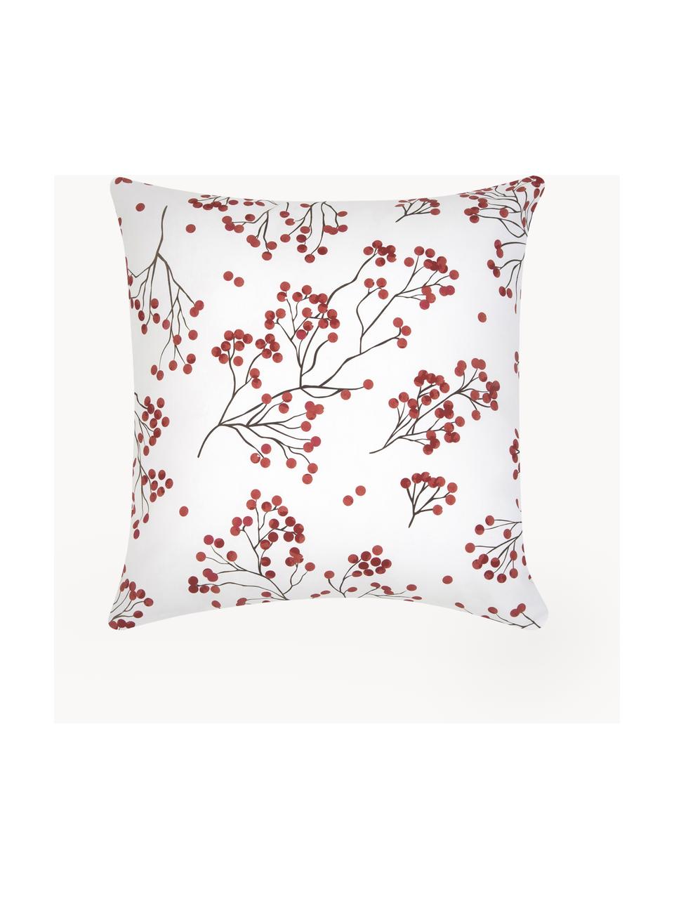 Poszewka na poduszkę Berry, Bawełna, Biały, czerwony, czarny, S 40 x D 40 cm