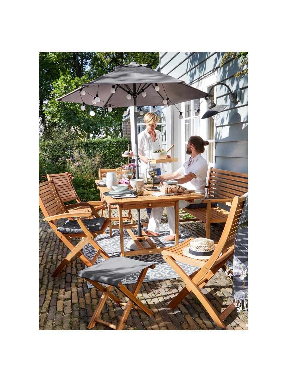 Parasol Siesta, Frame: gecoat aluminium, Bekleding: polyester, Antraciet, zwart, Ø 180 x H 200 cm