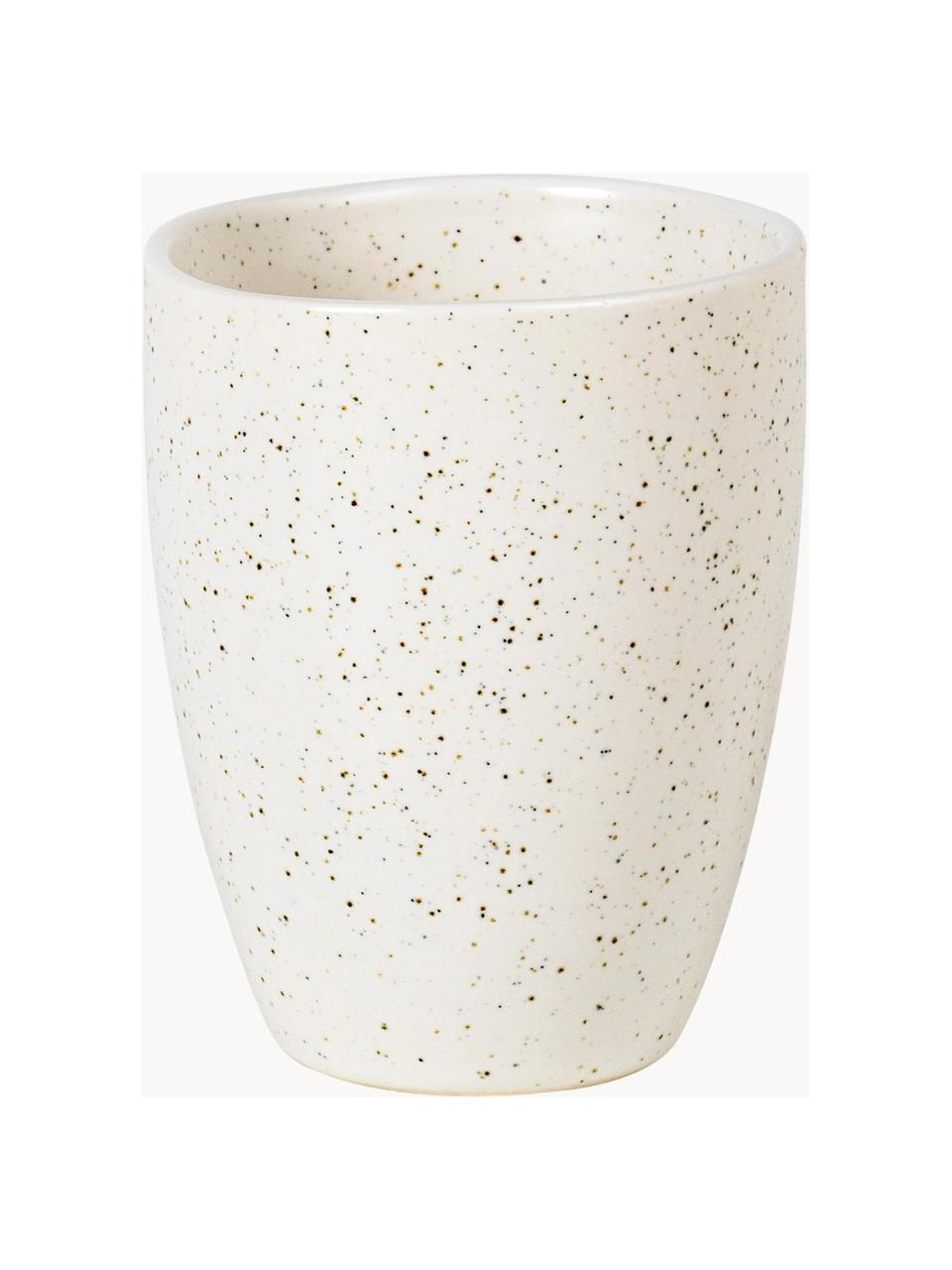 Handgemachte Becher Nordic Vanilla, 6 Stück, Steingut, Cremeweiß, gesprenkelt, Ø 8 x H 10 cm, 250 ml