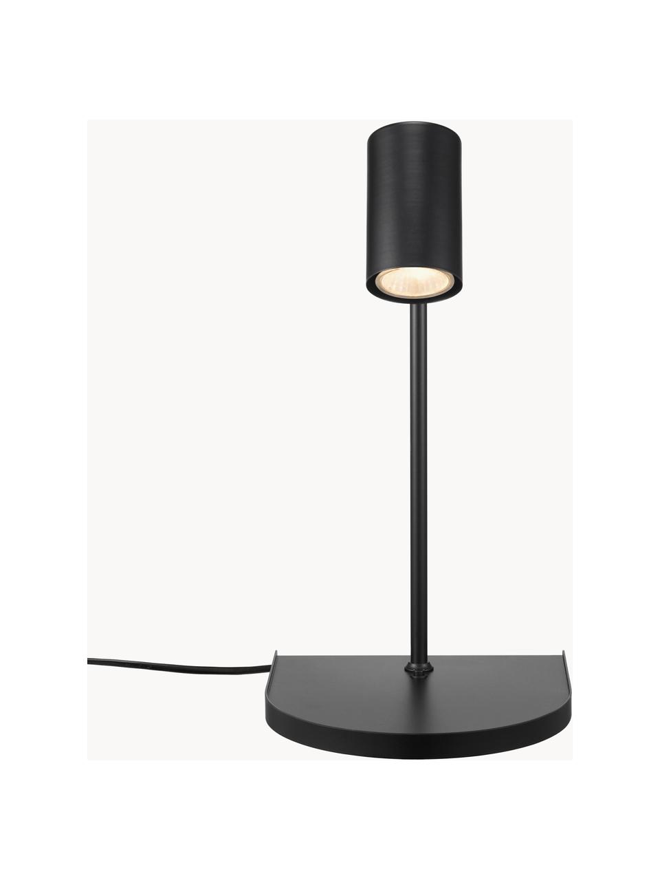 Grote verstelbare wandlamp Colly met stekker en USB aansluiting, Lampenkap: gecoat metaal, Zwart, B 20 x H 43 cm