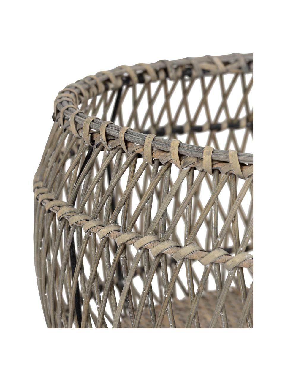 Set de cestas de bambú Eluminea, 2 uds., Estructura: madera contrachapada, Madera, negro, Set de diferentes tamaños