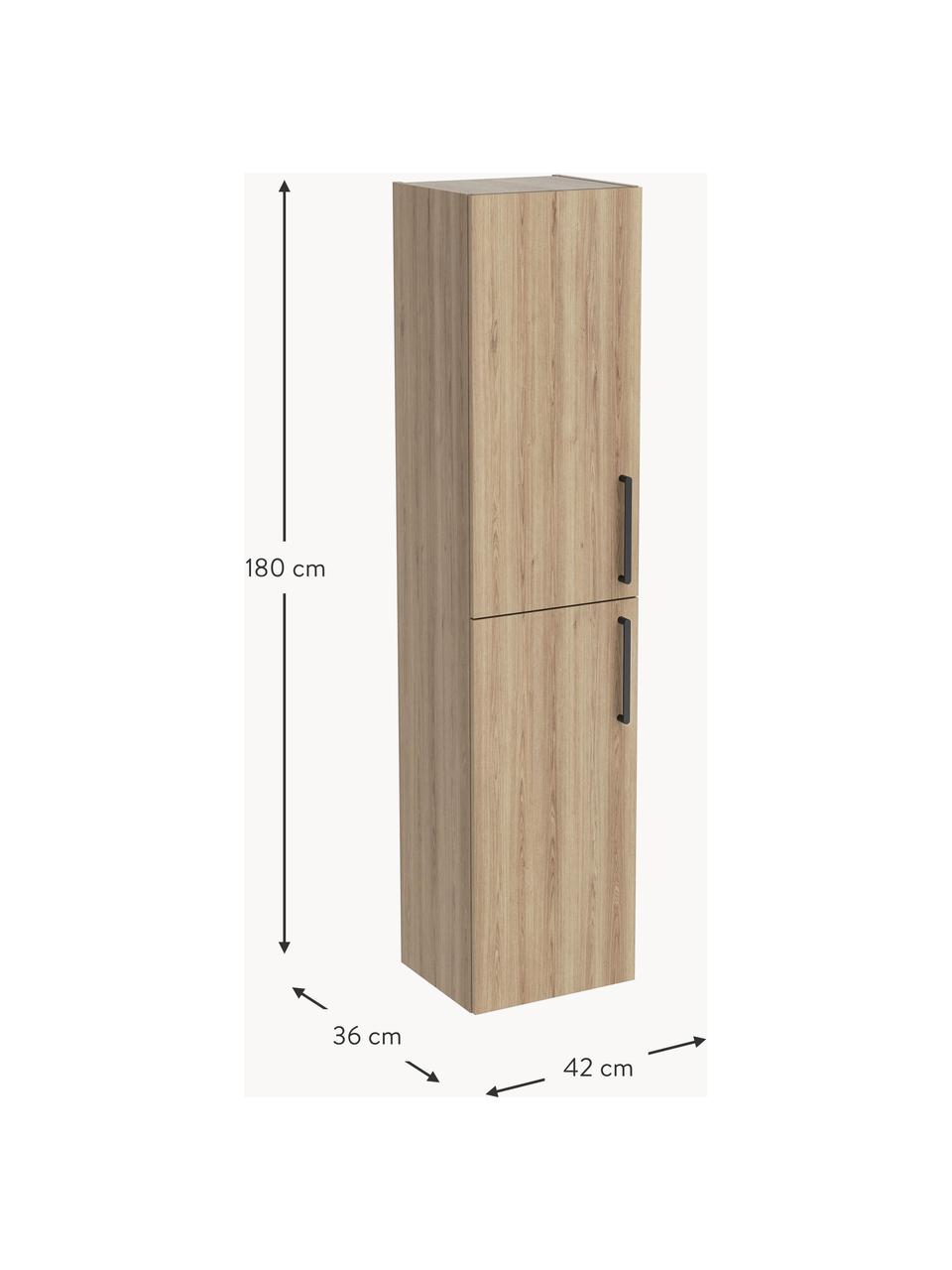 Rangement de salle de bain Orna, Brun, aspect bois, larg. 42 x haut. 180 cm