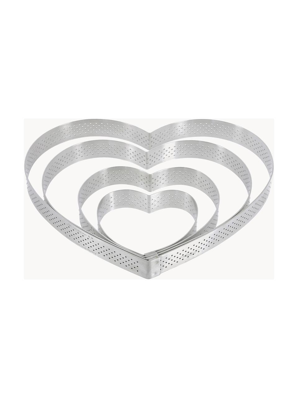 Bakvorm Lovely in de vorm van een hart van edelstaal, Edelstaal, Zilverkleurig, Ø 21 x H 2 cm