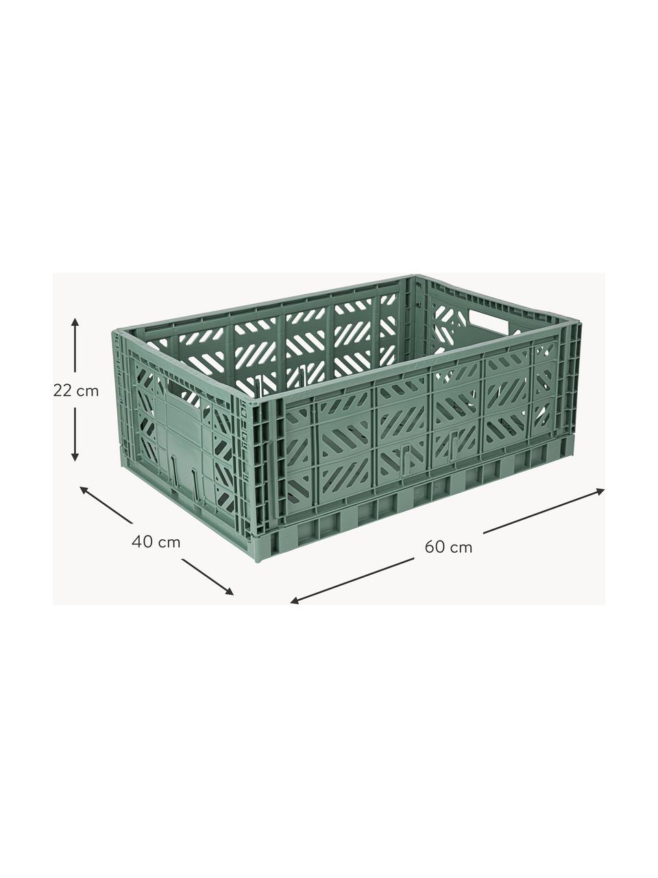 Caja plegable Maxi, 60 cm, Plástico, Verde salvia, An 60 x F 40 cm