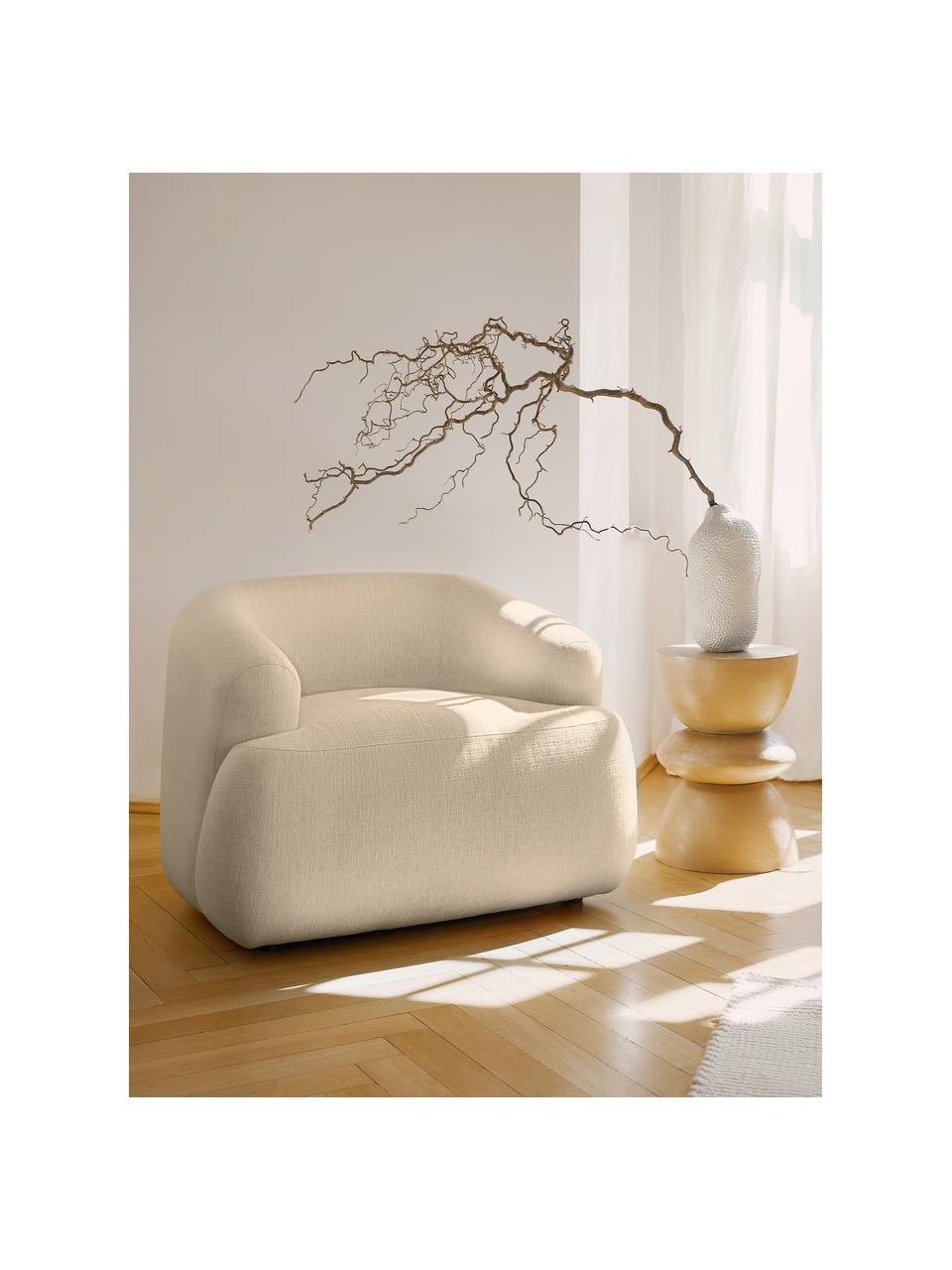 Fauteuil Sofia, Bekleding: 100% polypropyleen. Met 2, Frame: massief grenenhout, spaan, Poten: kunststof, Geweven stof beige, B 96 x D 82 cm