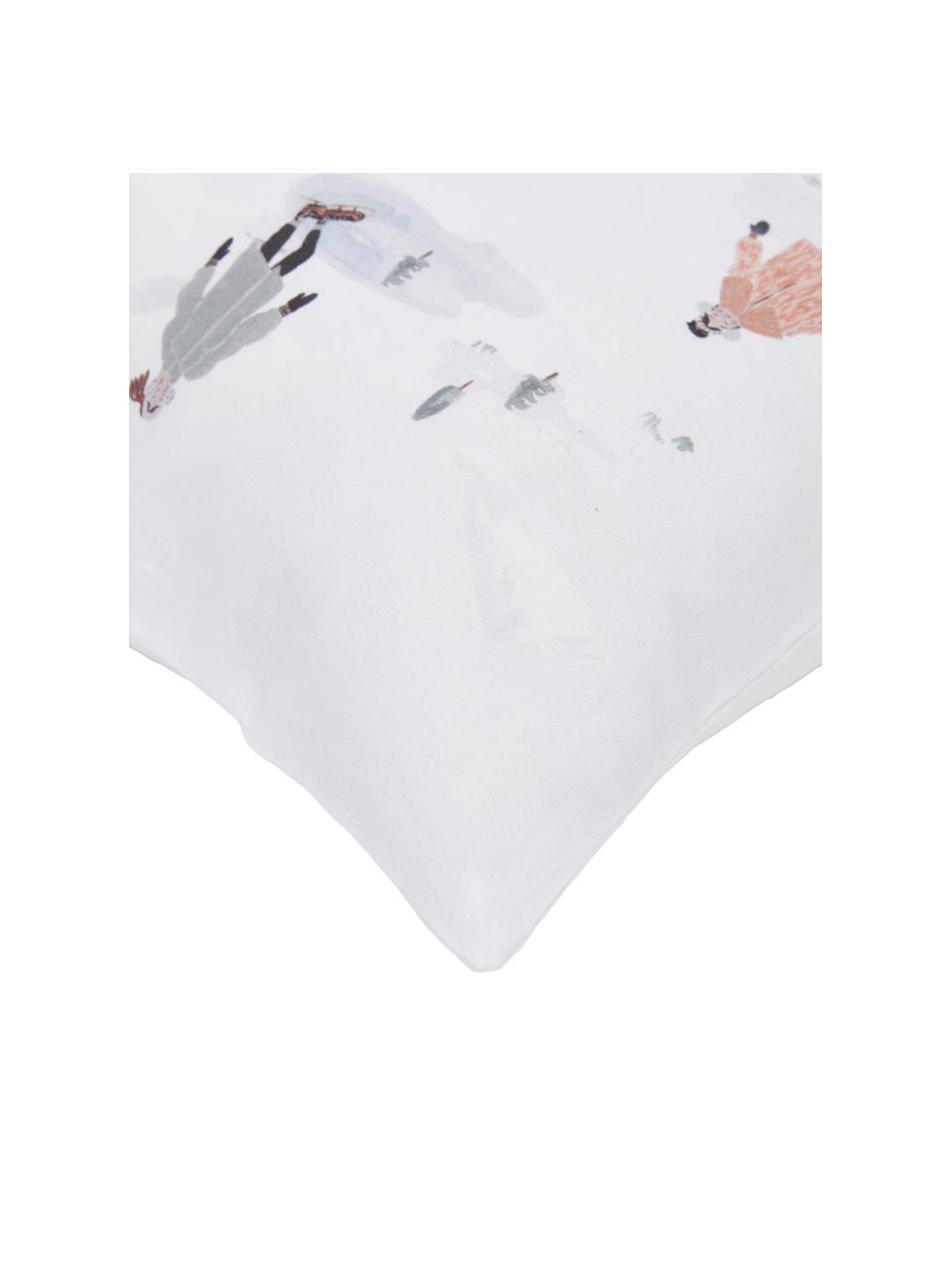 Pościel z perkalu organicznego Ice Skater od Candice Gray, Wielobarwny, 135 x 200 cm + 1 poduszka 80 x 80 cm