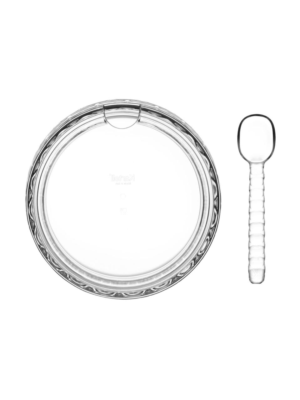 Zuccheriera con motivo strutturato Jellies, Plastica, Trasparente, Ø 11 x Alt. 6 cm
