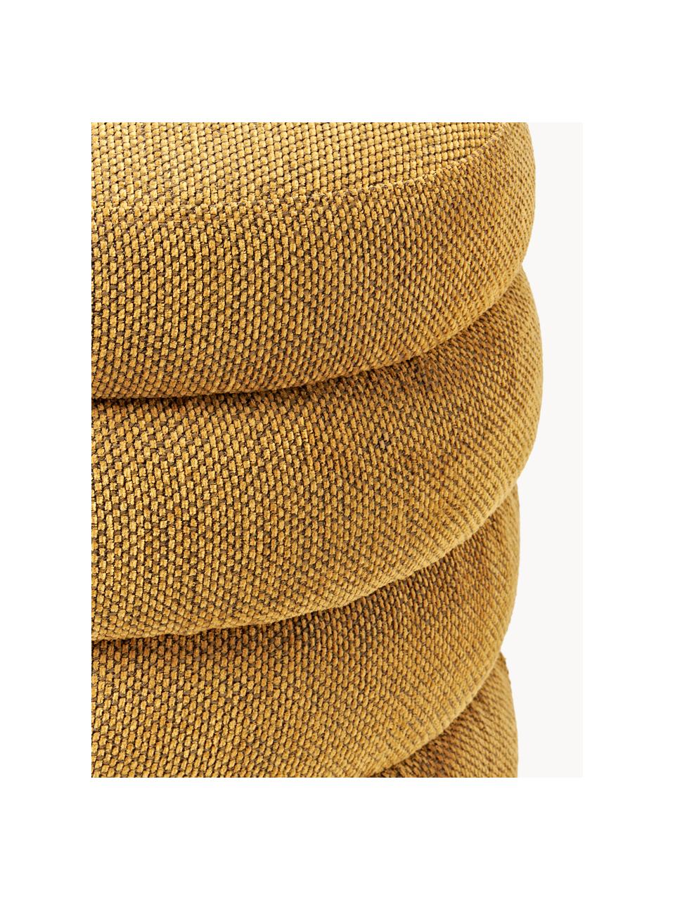 Pouf avec rangement Alto, Tissu ocre, Ø 44 x haut. 48 cm