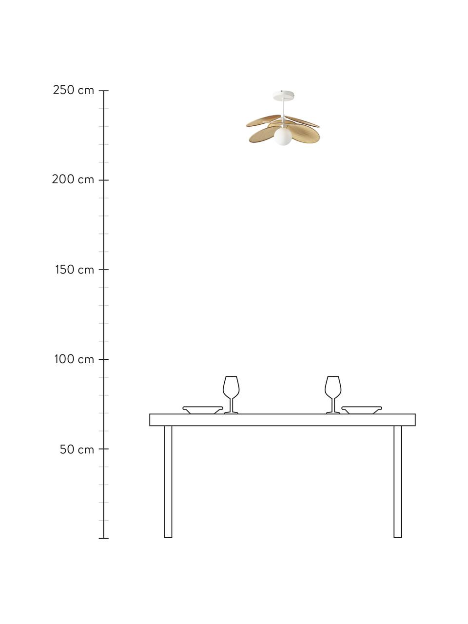 Plafonnier en fibres naturelles Milani, Beige, blanc, Ø 45 x haut. 31 cm