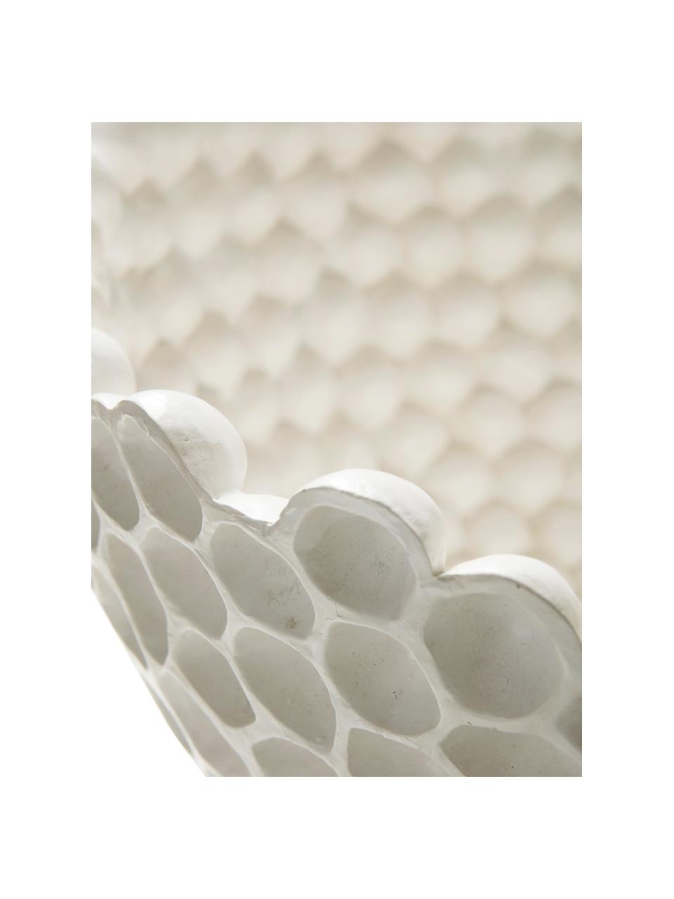 Ciotola decorativa Norah, Materiale sintetico, Bianco, Ø 36 x Alt. 23 cm