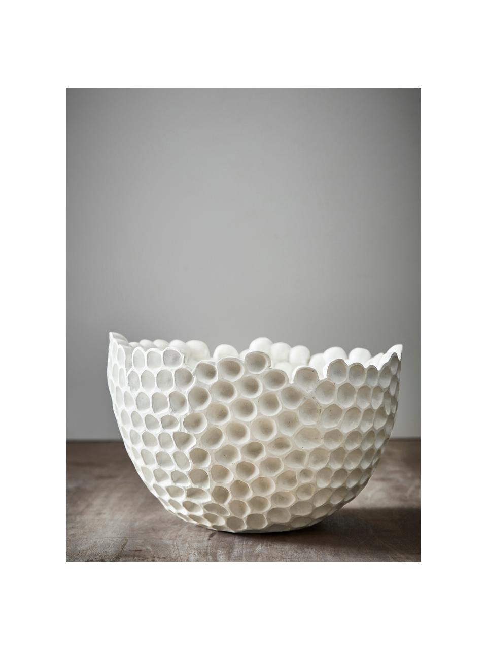 Decoratieve schaal Norah, Kunststof, Wit, Ø 36 x H 23 cm