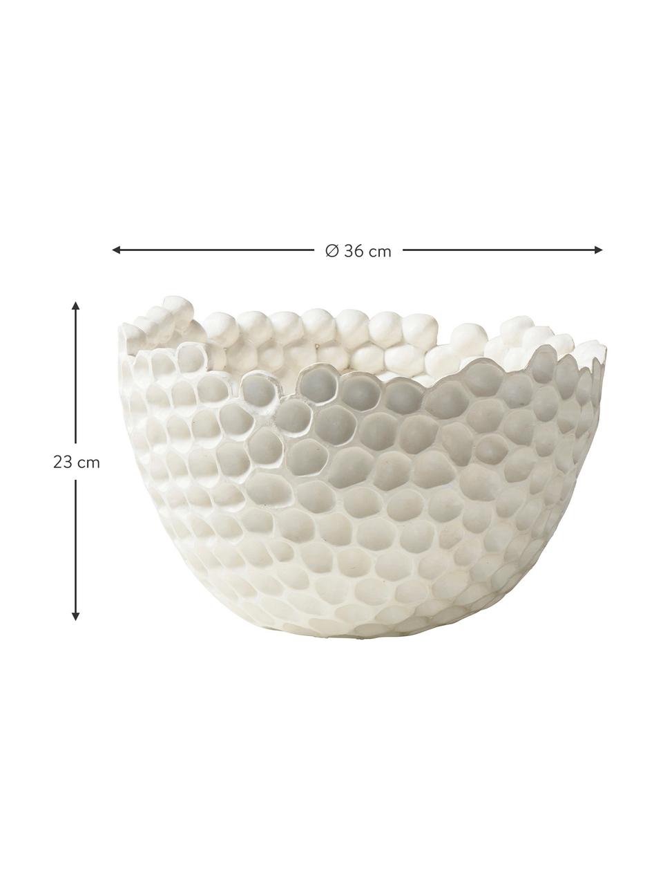 Deko-Schale Norah, Kunststoff, Weiß, Ø 36 x H 23 cm