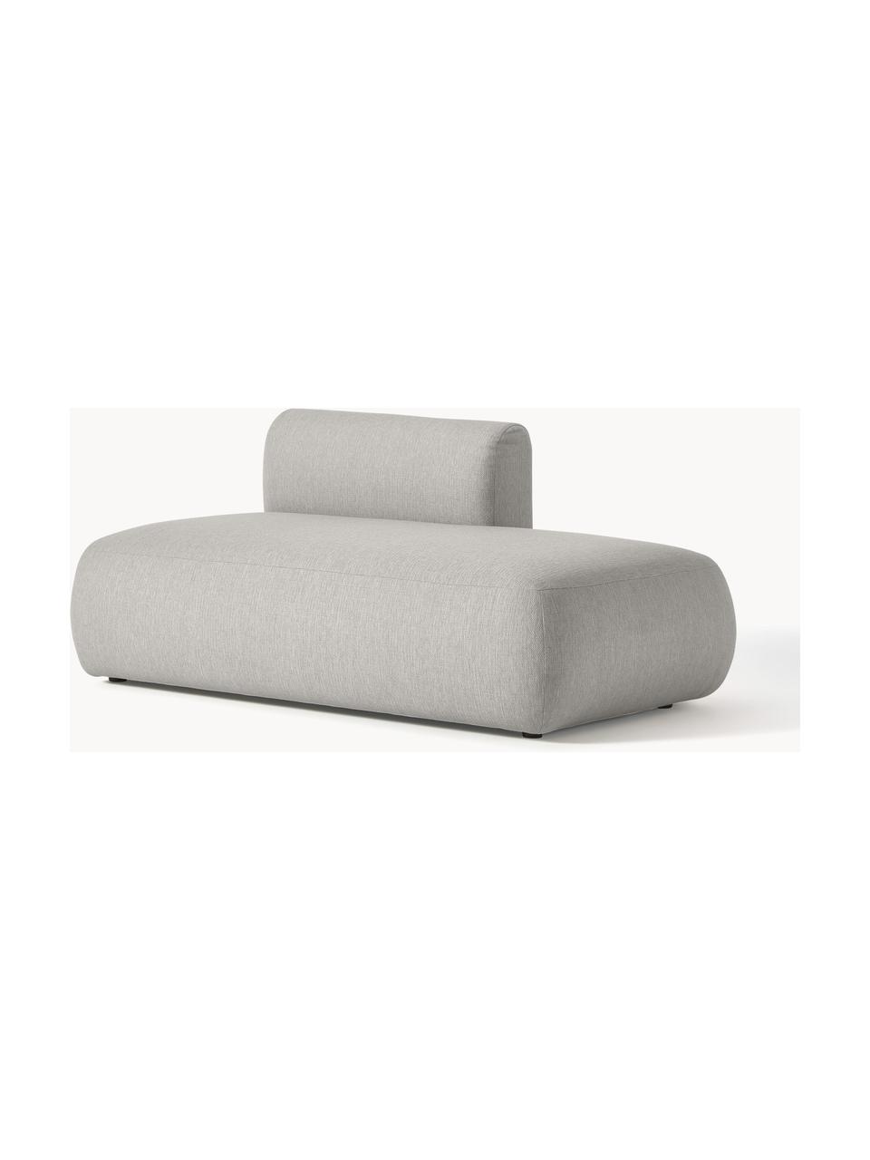 Chaise longue componibile Sofia, Rivestimento: 100% polipropilene Il riv, Struttura: legno di abete, truciolat, Piedini: plastica Il materiale uti, Tessuto grigio, Larg. 159 x Prof. 103 cm, schienale a sinistra