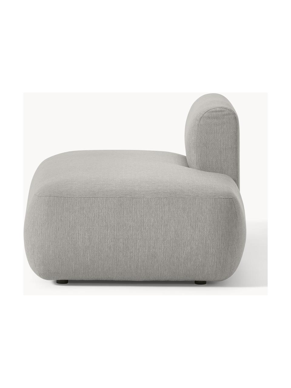 Chaise longue componibile Sofia, Rivestimento: 100% polipropilene Il riv, Struttura: legno di abete, truciolat, Piedini: plastica Il materiale uti, Tessuto grigio, Larg. 159 x Prof. 103 cm, schienale a sinistra