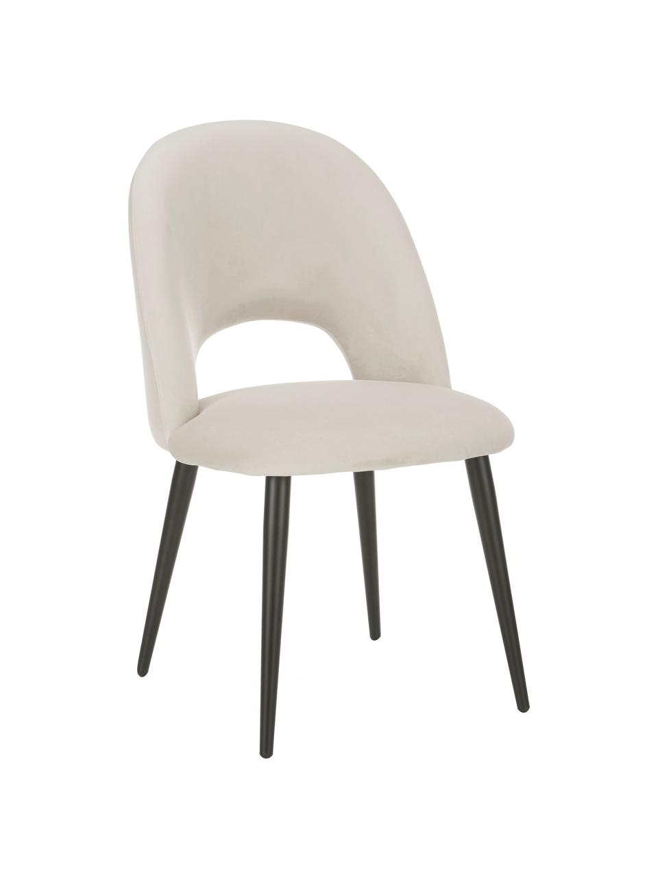 Sametová čalouněná židle Rachel, Krémově bílá, Š 53 cm, H 57 cm