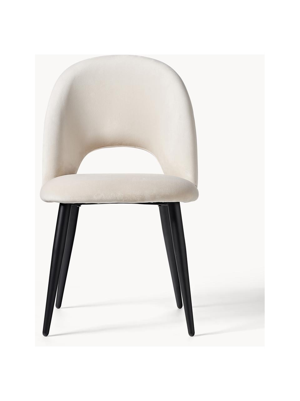 Sametová čalouněná židle Rachel, Světle béžová, Š 53 cm, H 57 cm