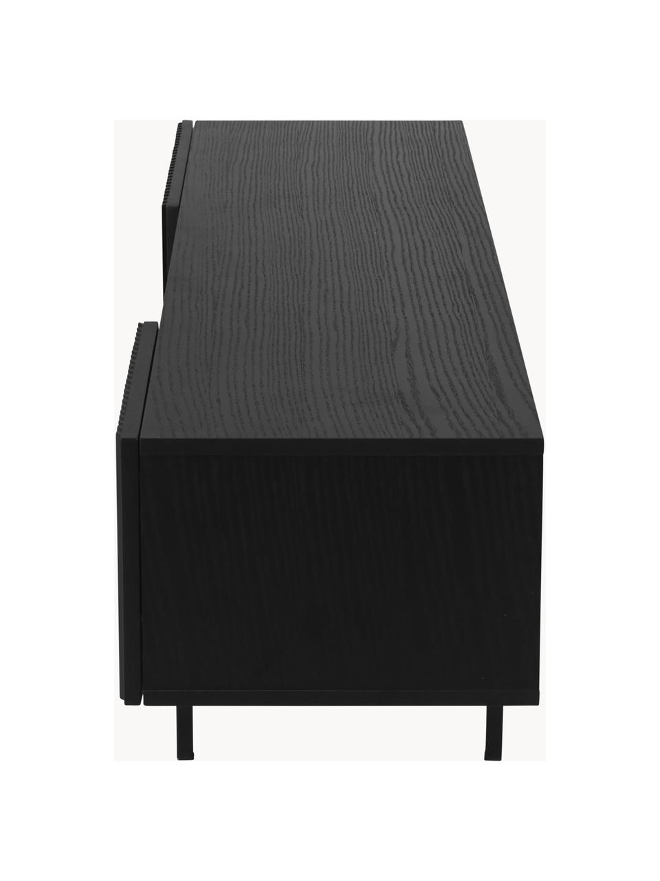 Mueble TV Mojo, Estructura: tablero de fibras de dens, Patas: metal con pintura en polv, Negro, An 180 x Al 50 cm