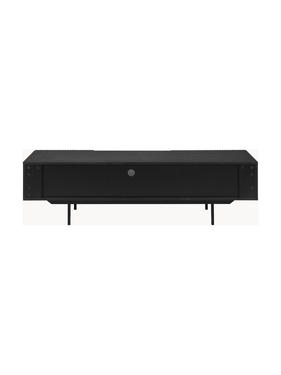 Mueble TV Mojo, Estructura: tablero de fibras de dens, Patas: metal con pintura en polv, Negro, An 180 x Al 50 cm