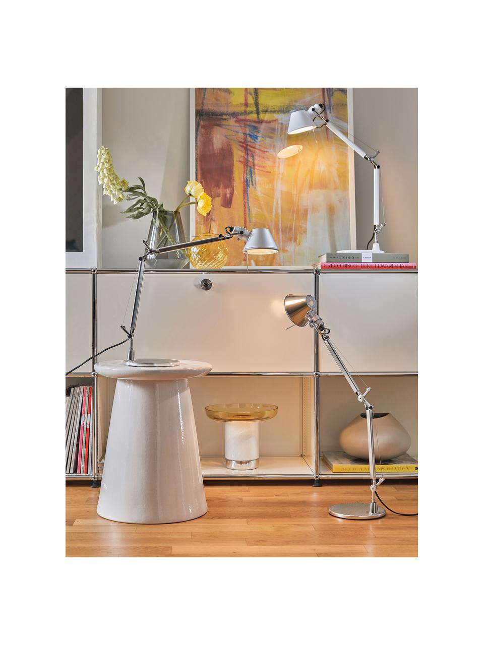 Bureaulamp Tolomeo, Frame: aluminium, wit gelakt, Lampenkap: wit gelakt aluminium, Wit, B 78 x H 65 cm