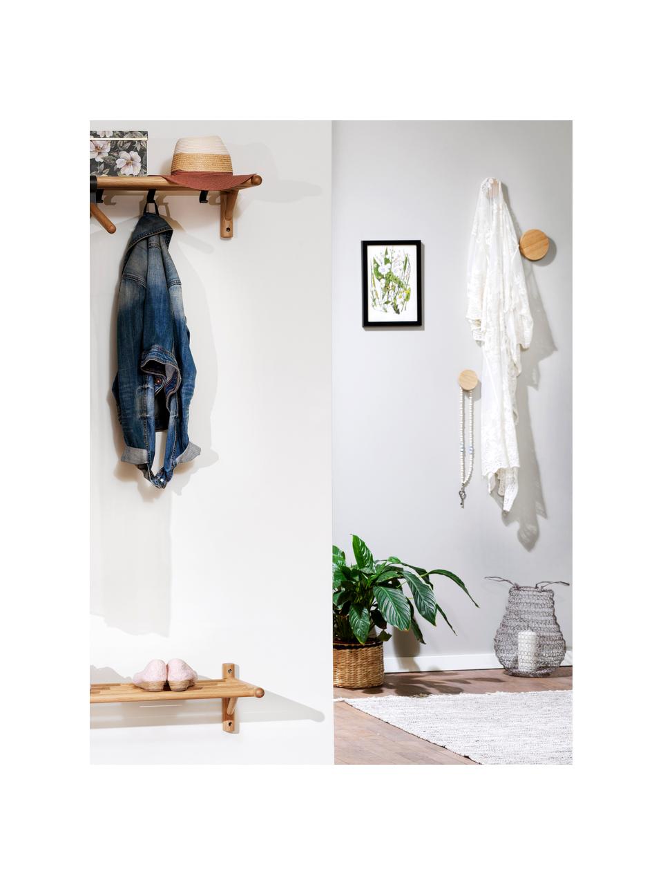 Wandkapstok Milford van eikenhout, Eikenhout, zwart, B 80  x H 19 cm