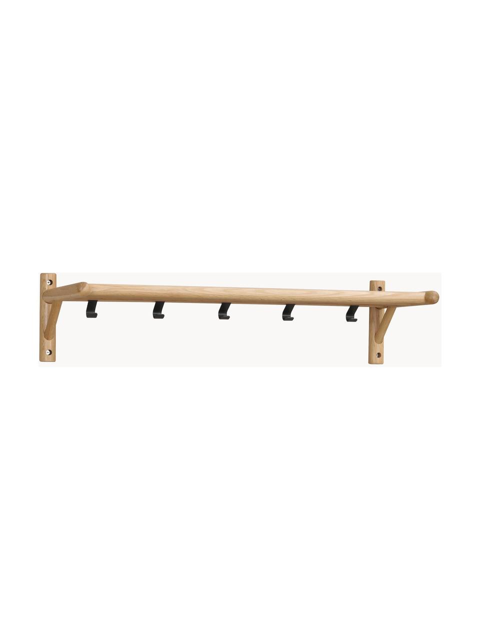 Porte-manteau bois de chêne Milford, Bois de chêne, noir, larg. 80 cm