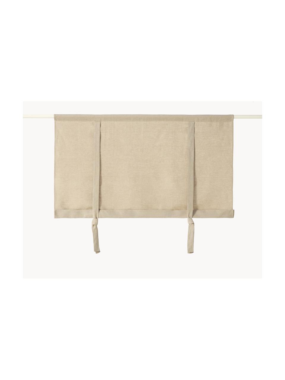 Ondoorzichtige rolgordijn Eli, 100% linnen, Beige, B 90 x L 120 cm