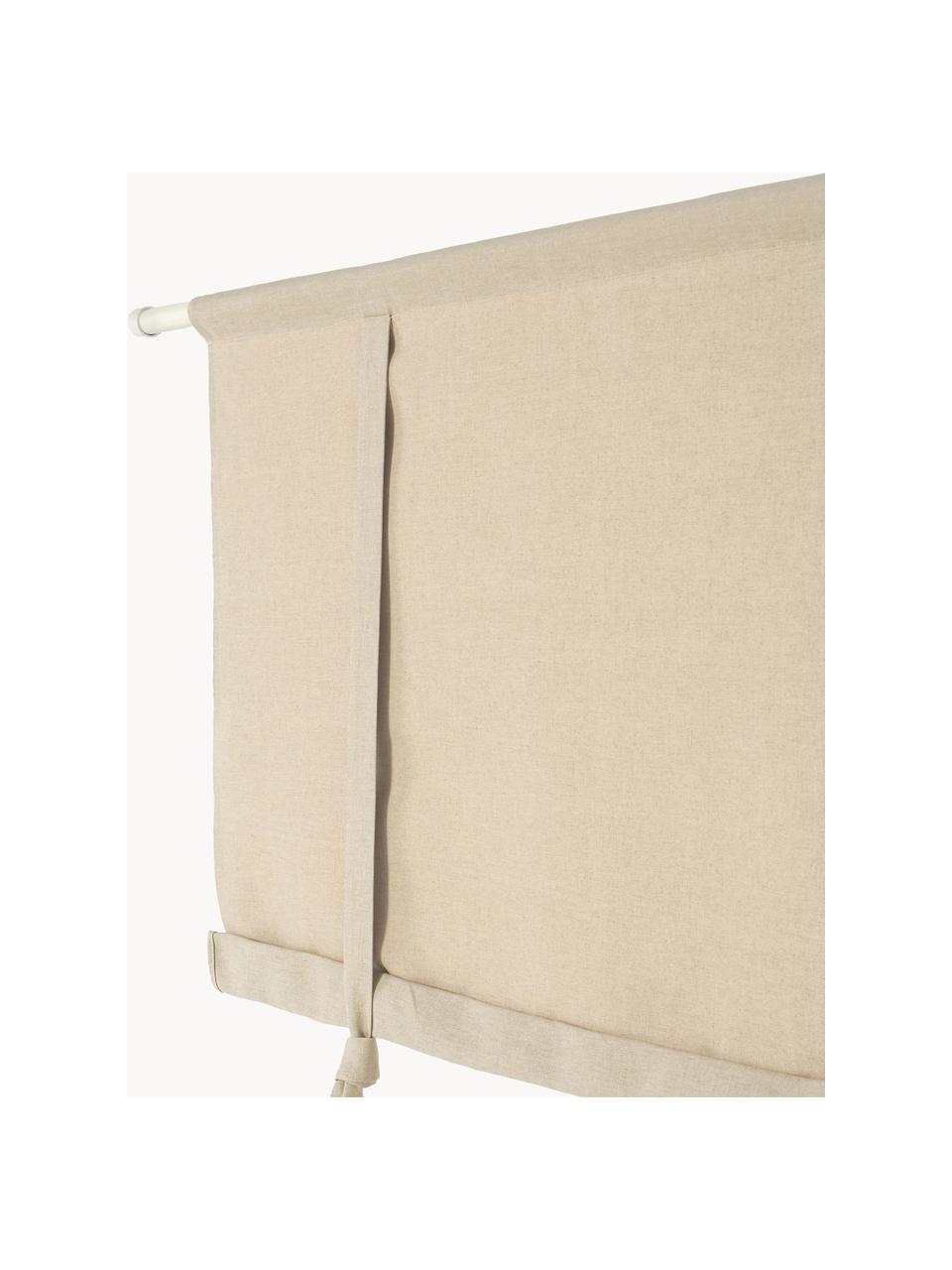 Rideau à enrouleur opaque Eli, 100 % pur lin, Beige, larg. 90 x long. 120 cm