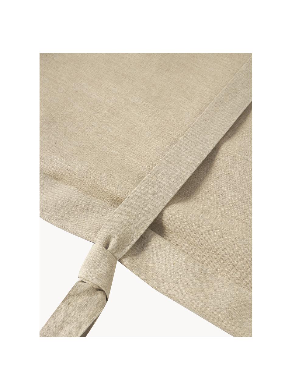 Ondoorzichtige rolgordijn Eli, 100% linnen, Beige, B 90 x L 120 cm