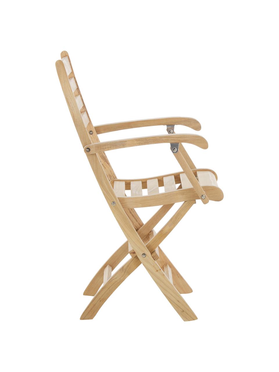 Záhradná drevená stolička s opierkami York, Tíkové drevo, brúsené, Tíková, Š 51 x V 86 cm