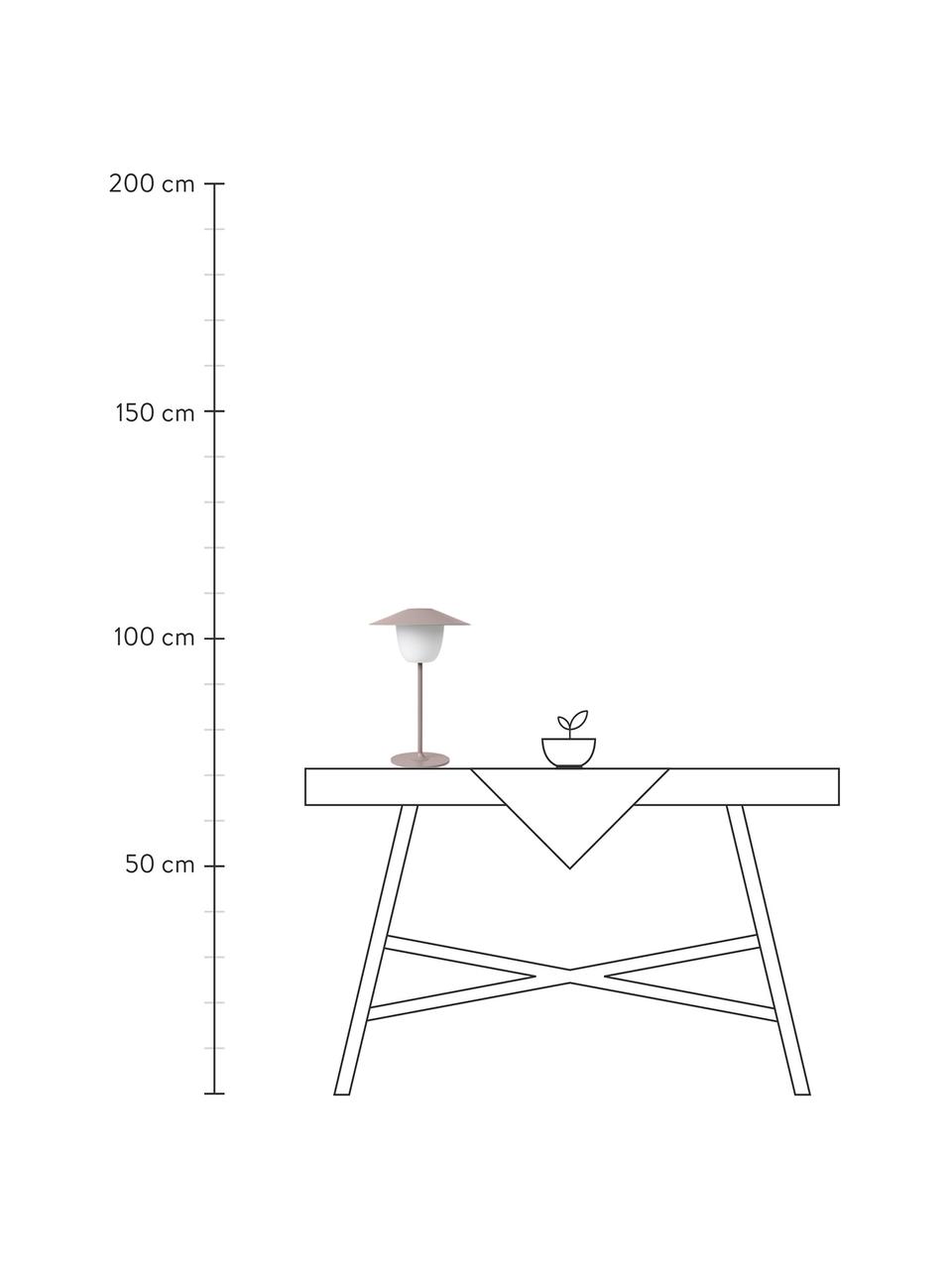 Mobilní stmívatelné venkovní LED svítidlo k zavěšení nebo postavení Ani, Starorůžová, bílá, Ø 22 cm, V 33 cm