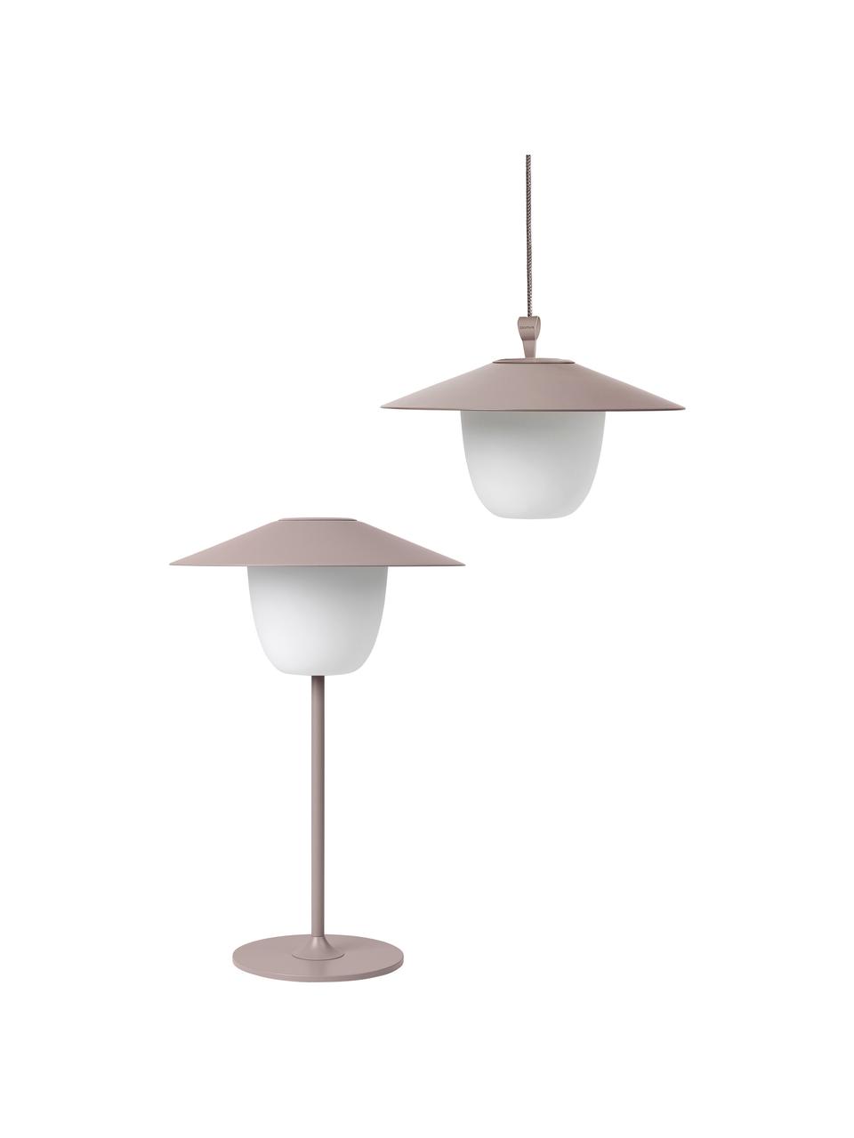Lámpara para exterior LED Ani, portátil para colgar o de pie, Pantalla: aluminio, Cable: plástico, Rosa palo, Ø 22 x Al 33 cm