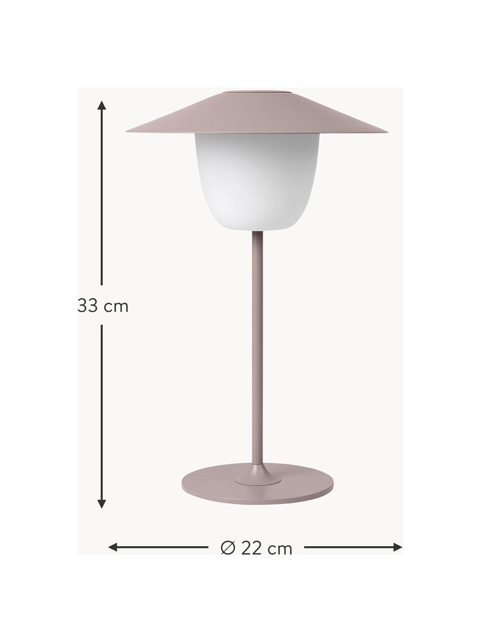 Lampada da esterno portatile a LED dimmerabile posizionabile a terra o appendibile al soffitto Ani, Paralume: alluminio, Rosa cipria, bianco, Ø 22 x Alt. 33 cm